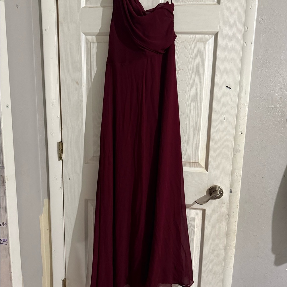 Birdy Grey Red Asymmetrical One Shoulder Gown for Weddings